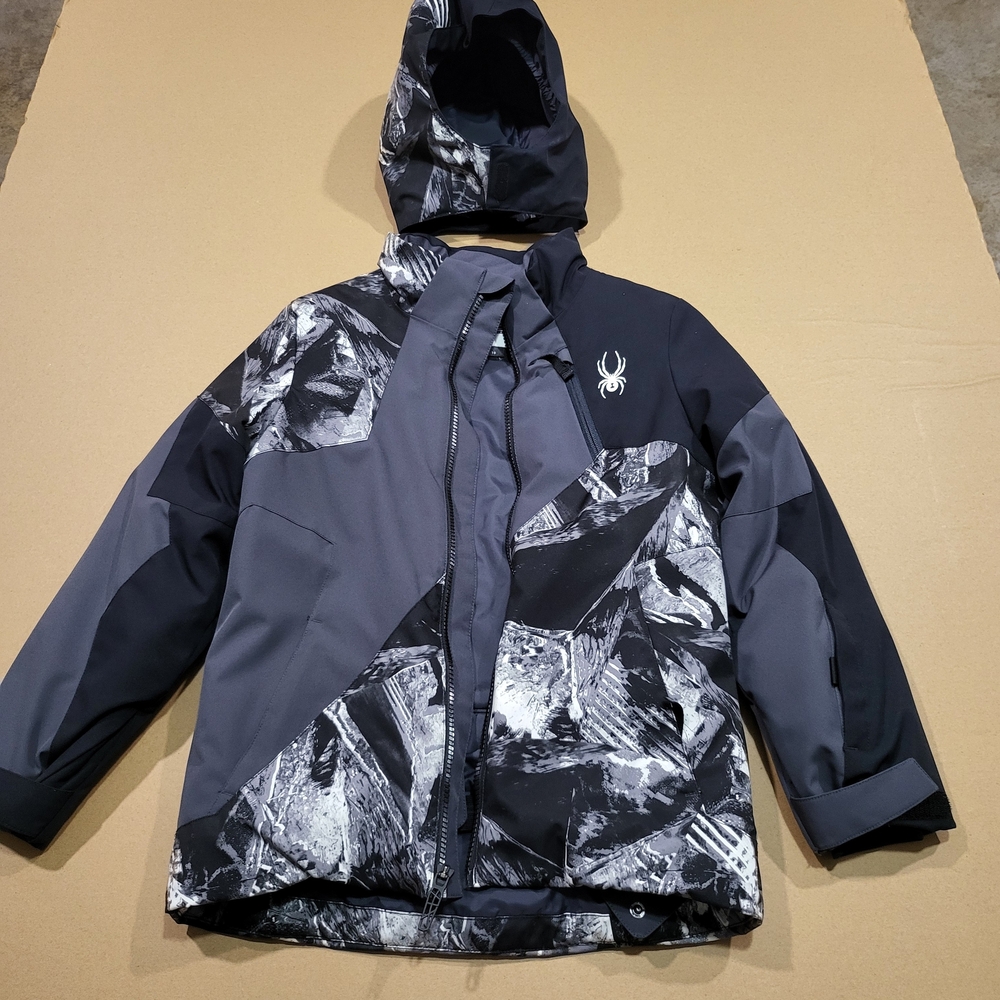 Spyder Black and Gray Hooded Jacket
